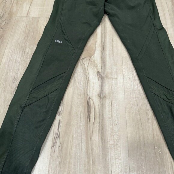Alo Yoga Ultimate High Waist Leggings Full Length Mesh Olive Green Womens Small? - Picture 3 of 12
